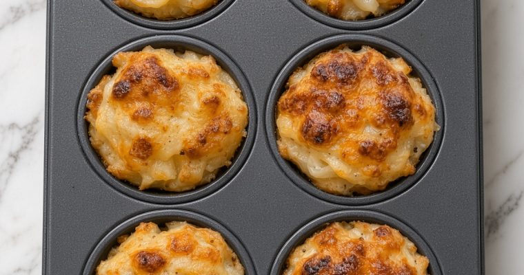Sliced Potatoes in a Muffin Tin