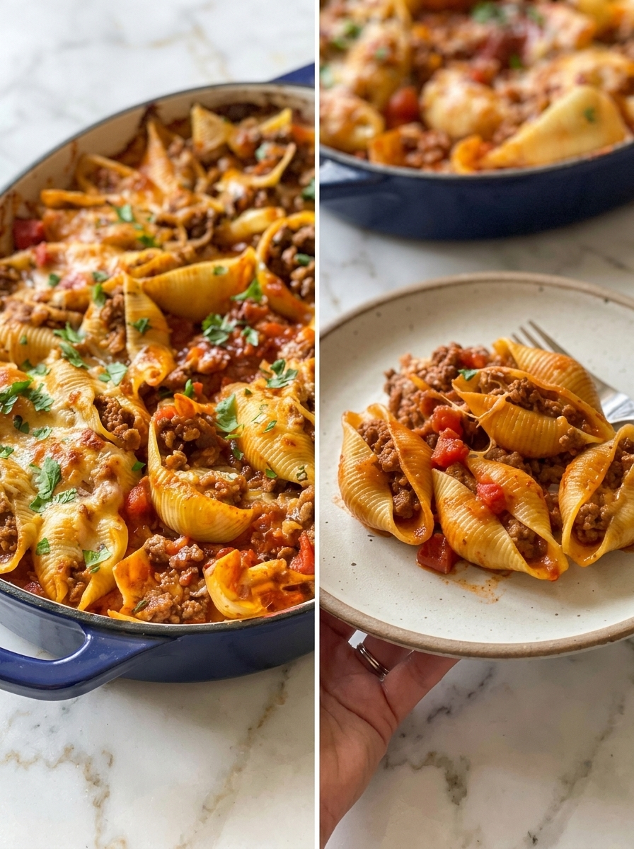 MEXICAN PASTA SHELLS WITH GROUND BEEF