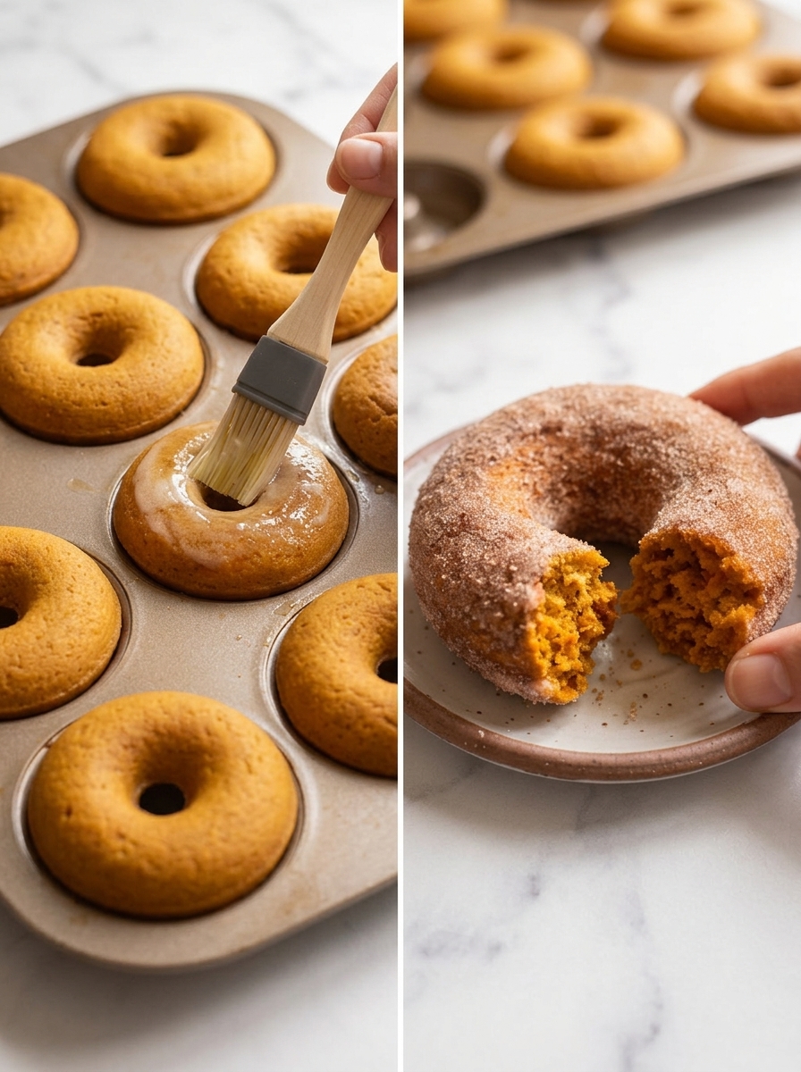 Baked Pumpkin Donuts with Cinnamon Sugar