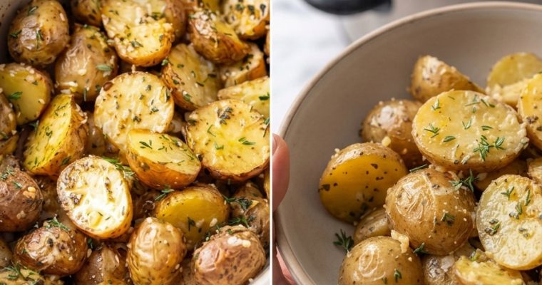Slow Cooker Garlic Parmesan Potatoes