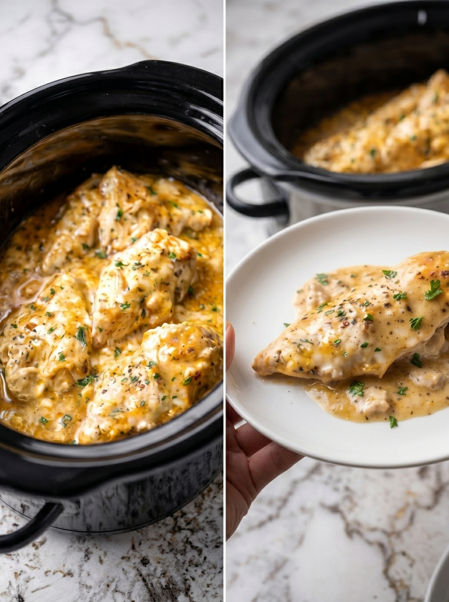 Slow Cooker Angel Chicken with Italian Dressing Mix