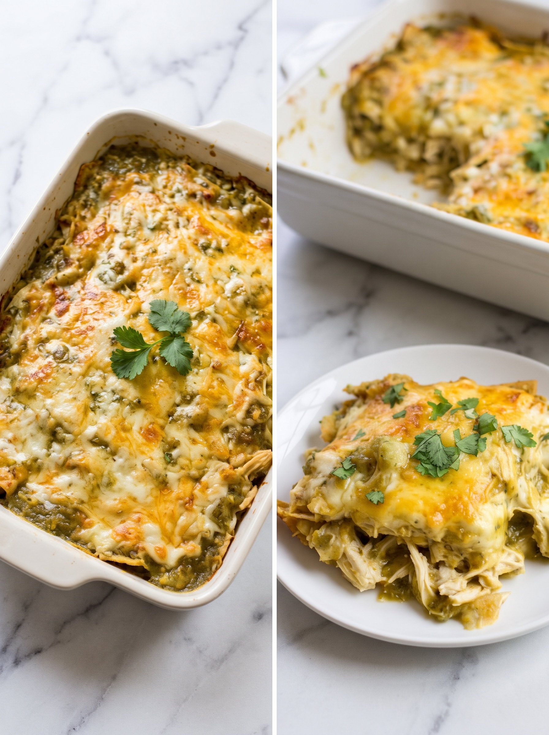 Chile Verde Chicken Tamale Casserole