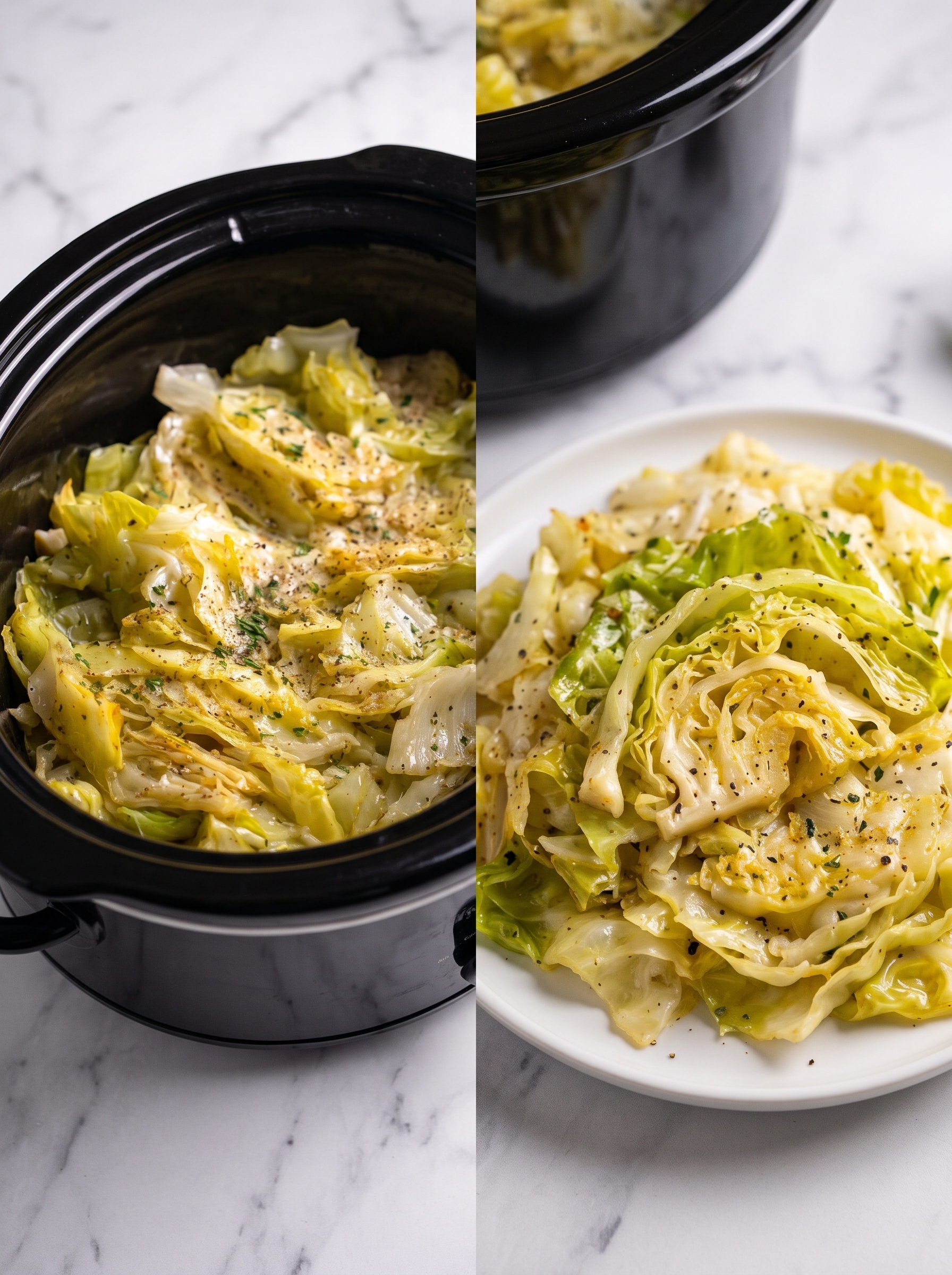 Slow Cooker Garlic Parmesan Whole Cabbage