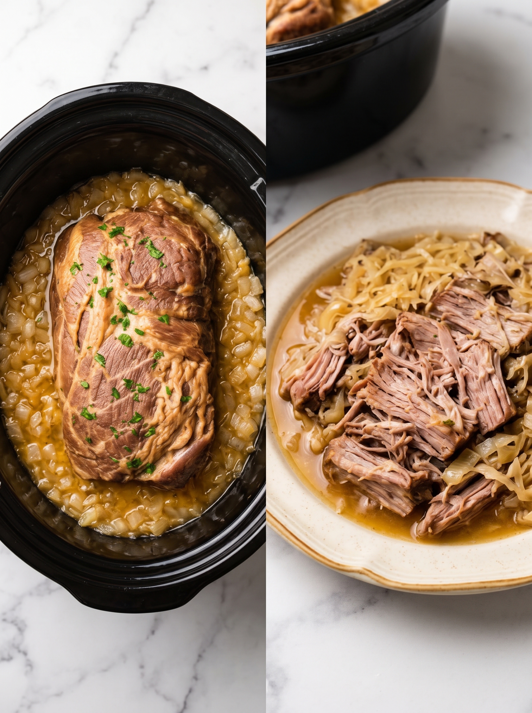 Classic Slow Cooker Pork and Sauerkraut