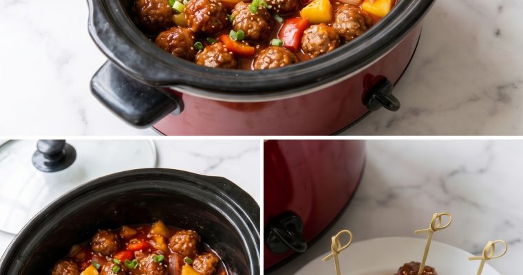 Crockpot Sweet and Sour Meatballs