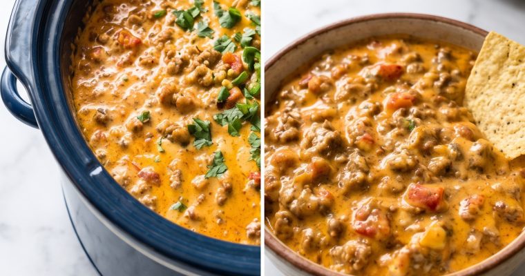 Crockpot Rotel Sausage Dip